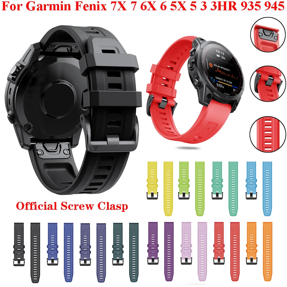 26 22mm Quickfit Watchband Strap For Garmin Fenix 8 7 6 5 945 965 EPIX Silicone Wristband For Fenix 7X 6X 5X 6X Pro 3 3HR Watch