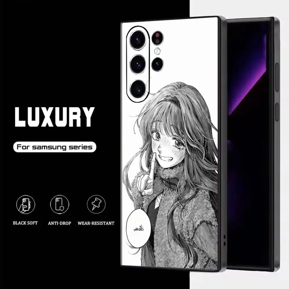 حافظة هاتف K-Kaoru Hana Wa Rin To Saku لهاتف سامسونج S25، S24، S23، S22، S21، S20، S10، Ultra، Plus، Lite، FE، غطاء أسود من السيليكون الناعم