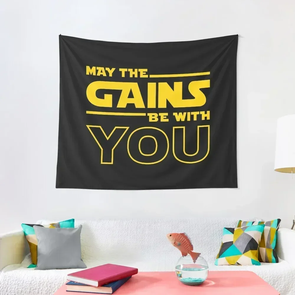 May The Gains Be With You Tapestry Bedrooms Decorations Room Design Things To Decorate The Room Outdoor Decoration Tapestry