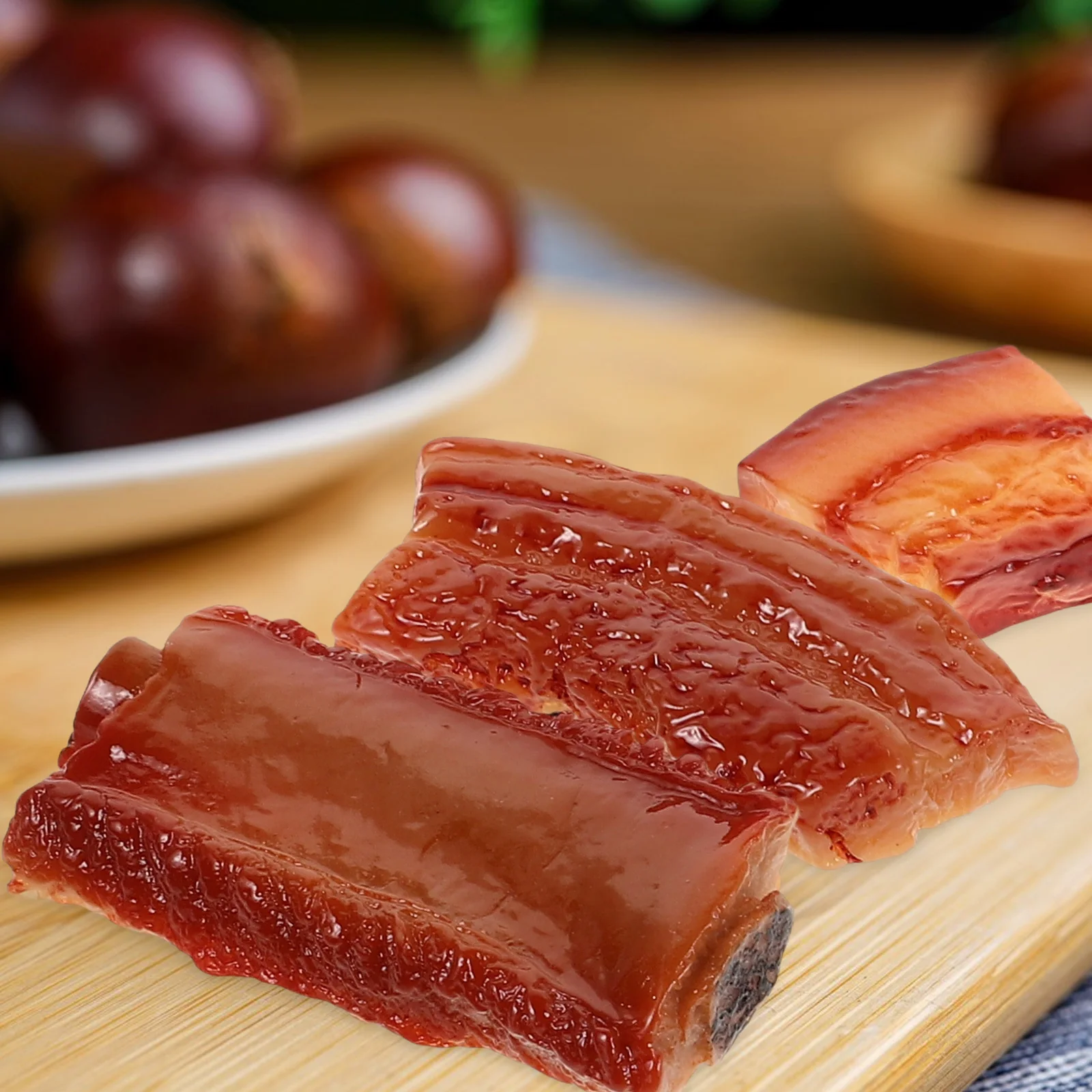 

5 Pcs Resin Braised Pork naments Simulation Ribs Model PVC Food Decorative Plaything Lovely Toy Safe Comfortable