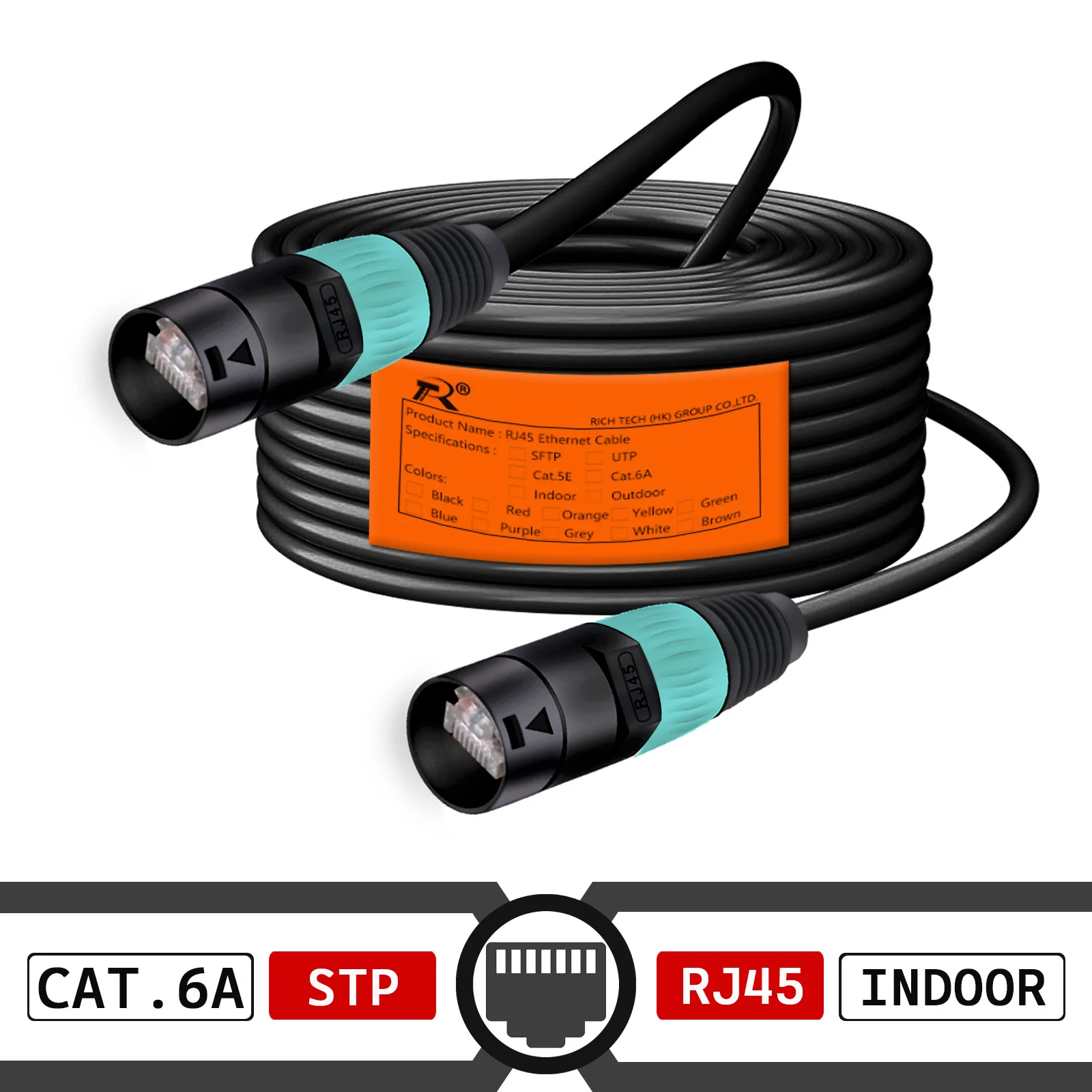 RJ45 Cat.5E/Cat.6A Ethernet-kabel Outdoor & Indoor UTP/STP LAN-netwerk Ethercon-verlengsnoer voor LED-industrieel thuisapparatuur