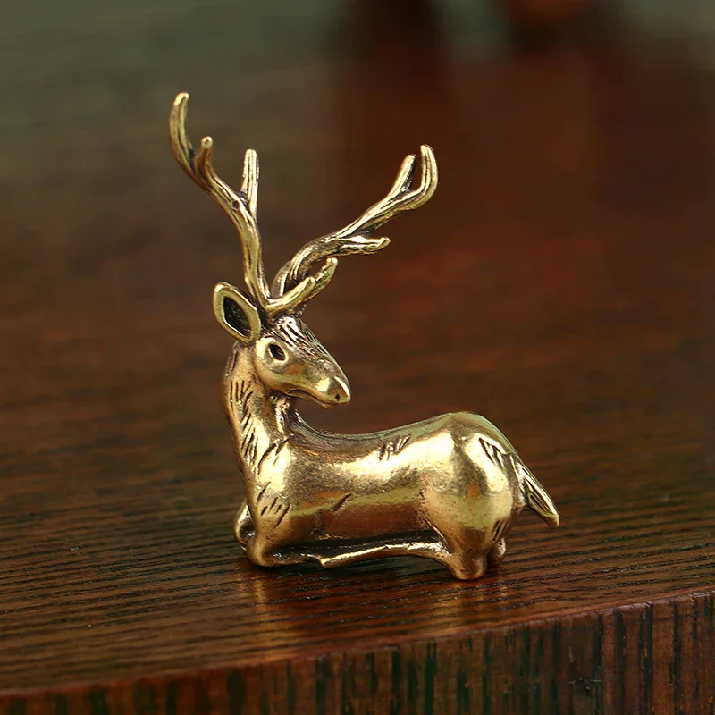 1pc Copper Tiger Small Ornaments Retro Brass Chinese Zodiac Animal Tiger Statue Figurines Keychains Pendants Antique Home Decor