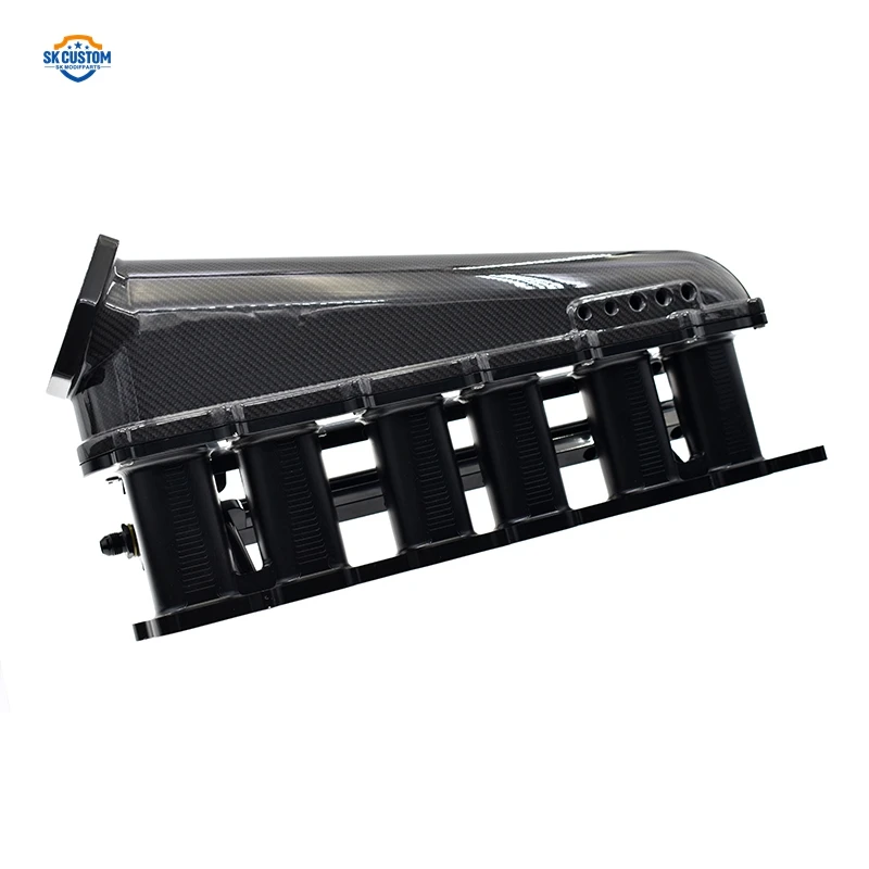 Toyota 1JZ 2JZ GTE 엔진용 맞춤형 12 인젝터 탄소 섬유 + 빌렛 알루미늄 흡기 매니폴드