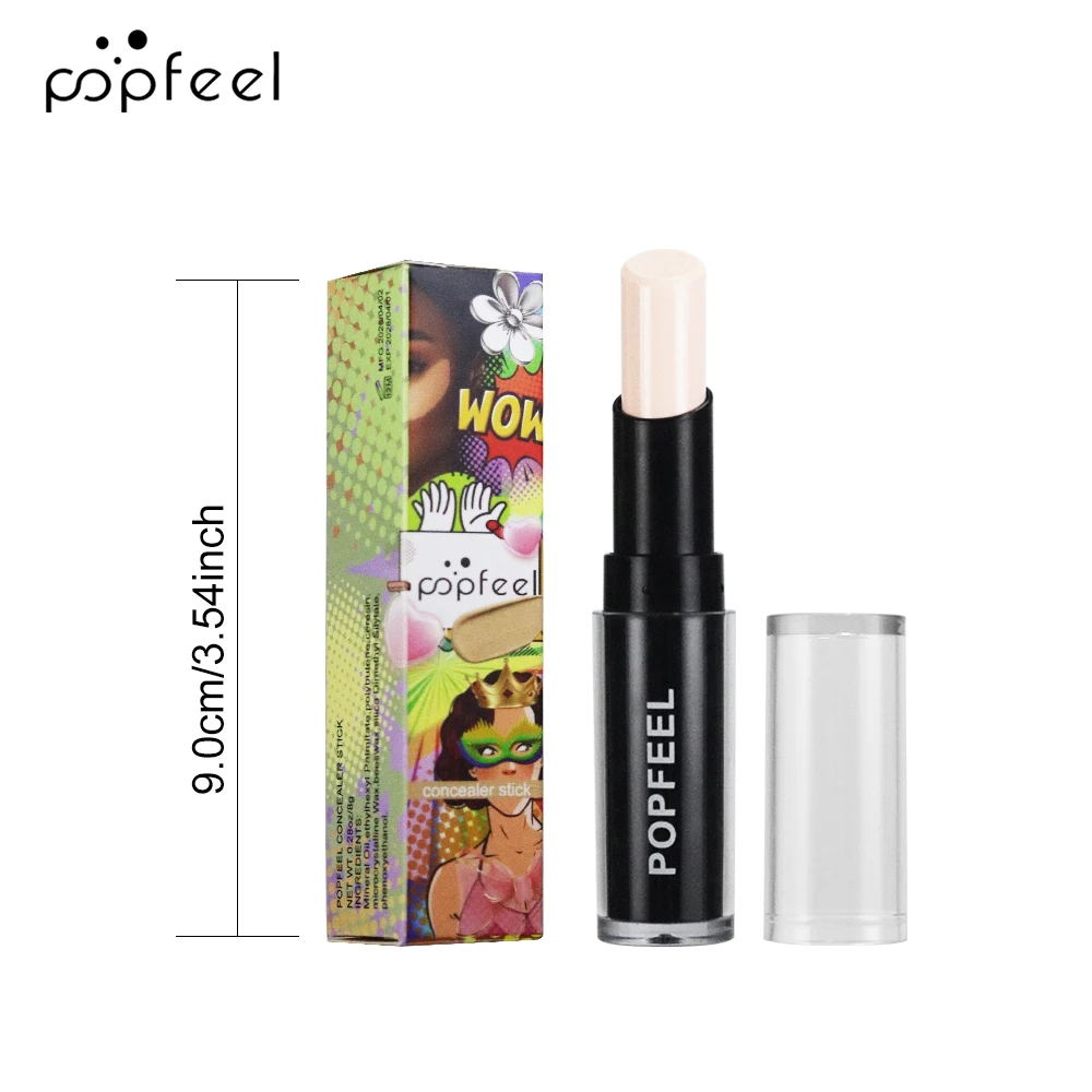 POPFEEL Stick correcteur haute couverture – Couverture à spectre complet pour les imperfections et le contour du visage – Disponible en 4 nuances.