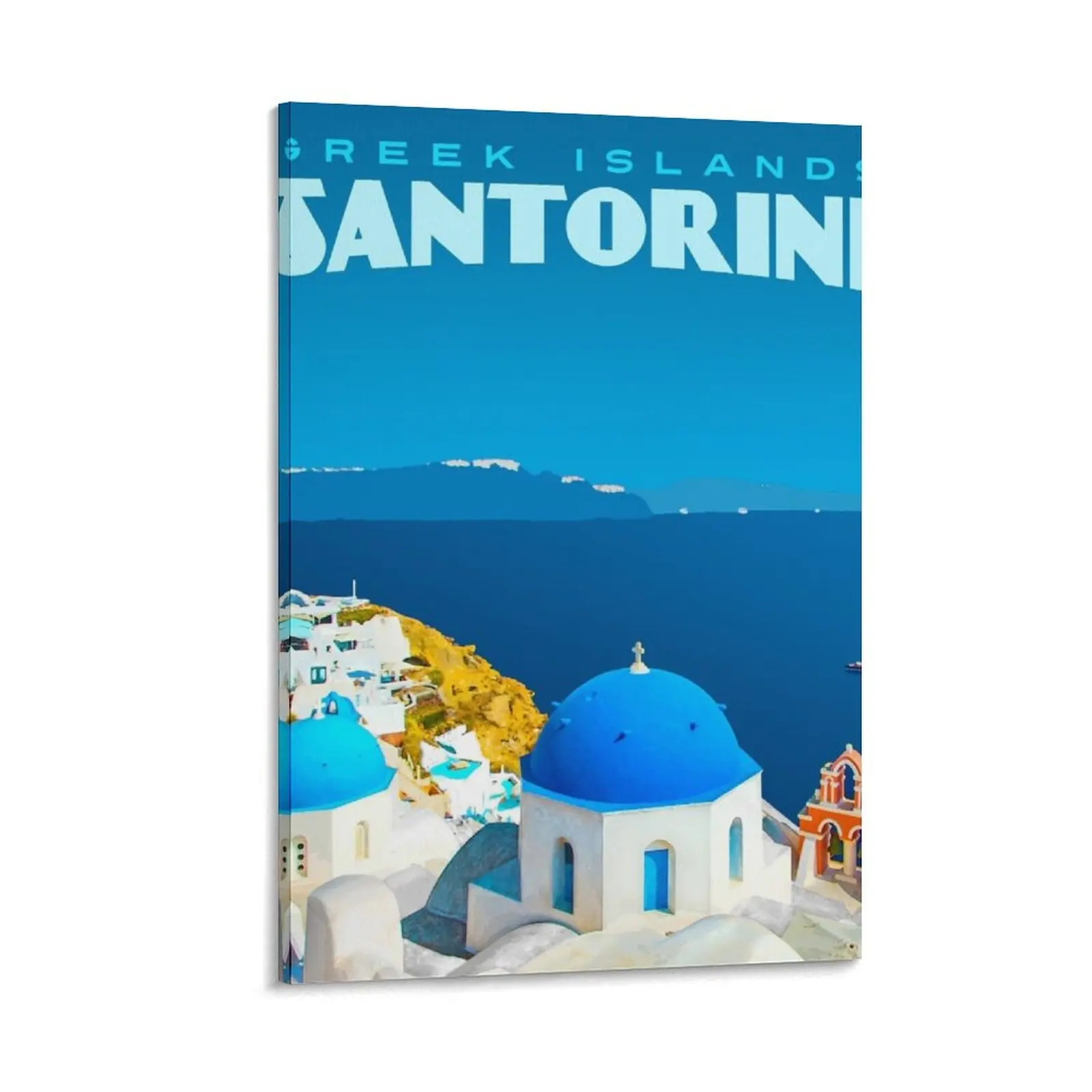 

Vintage-Style Santorini Travel Poster Canvas Painting wall decor bedrooms decor