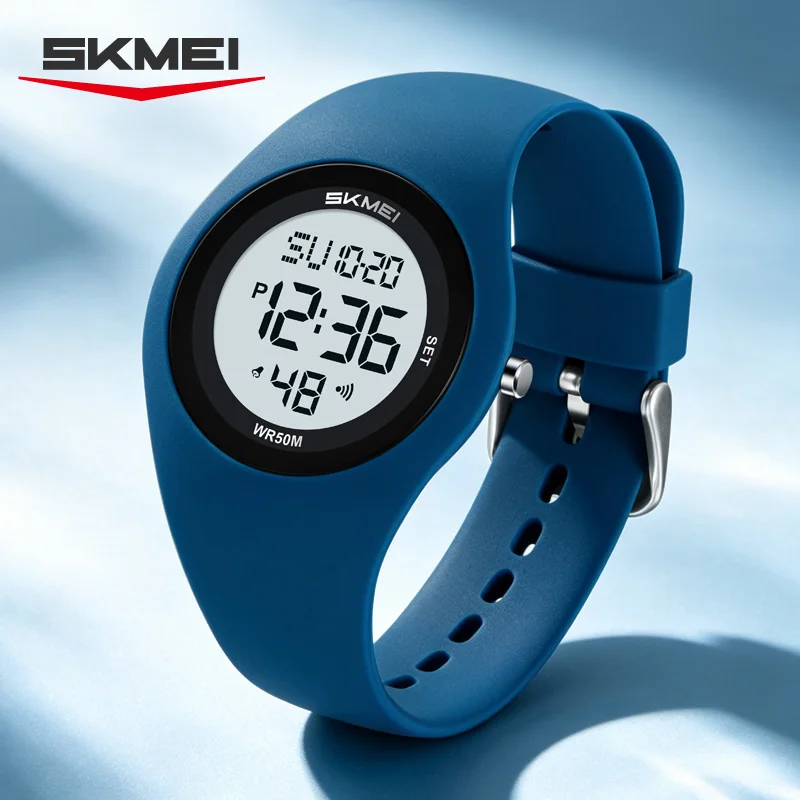 SKMEI 2618 Silicone LED Chrono Digital Kids 50m Waterproof Girl Boy Bracelet Multi Functional Student Watch Timing Digital Watch