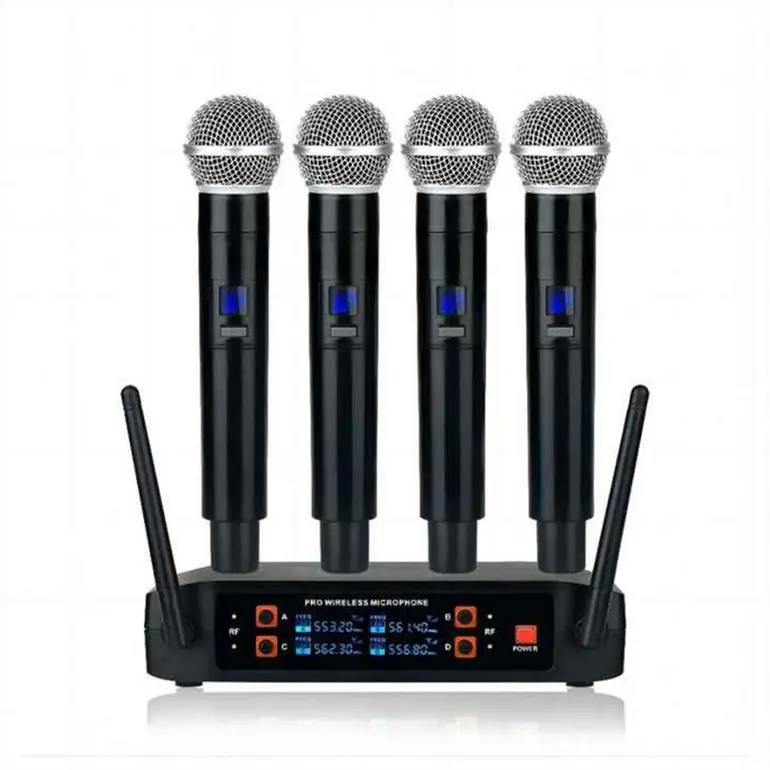 

Cooyinka Pro Microphone System 4-Channel Uhf Wireless Mic for Home Using