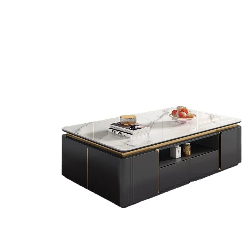 

Light luxury coffee table TV cabinet combination household high-end modern living room large apartment new Pandora rock