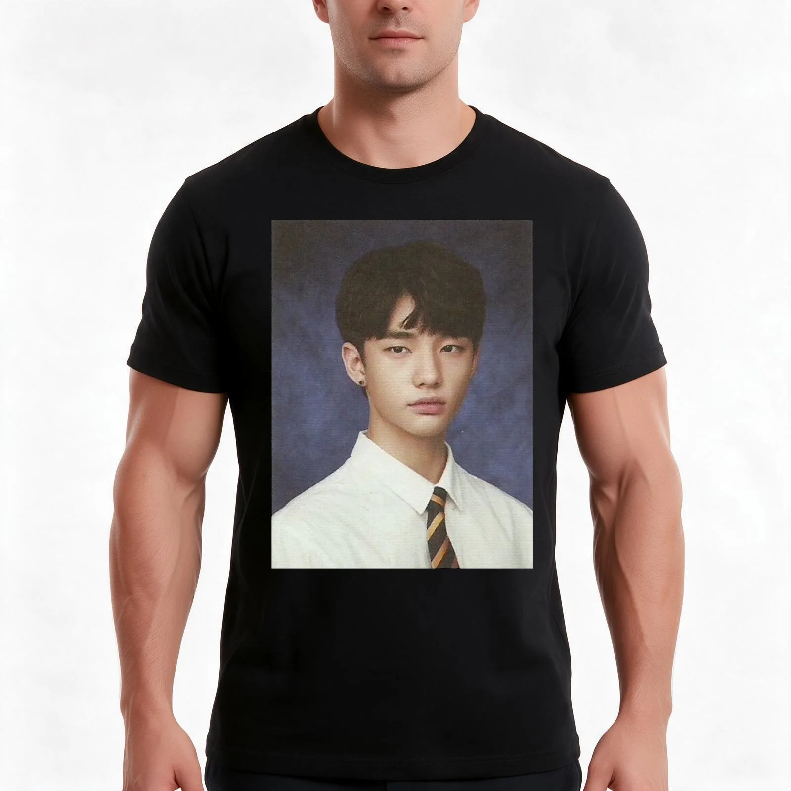 HYUNJIN - Mixtape T-Shirt Summer Casual Cotton Tee Oversized Streetwear Tops Vintage Graphic Print Loose Fit Short Sleeve