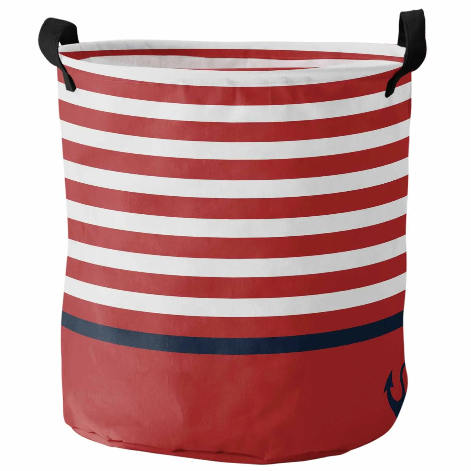 

Red White Stripe Anchor Print Foldable Dirty Laundry Basket Kid's Toy Organizer Waterproof Storage Baskets