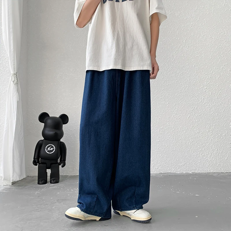 

Jeans Men Wide Leg Cargo Pants Streetwear Baggy Men Korean Fashion Loose Straight Male Clothing Hip Hop Style Male Trousers B61