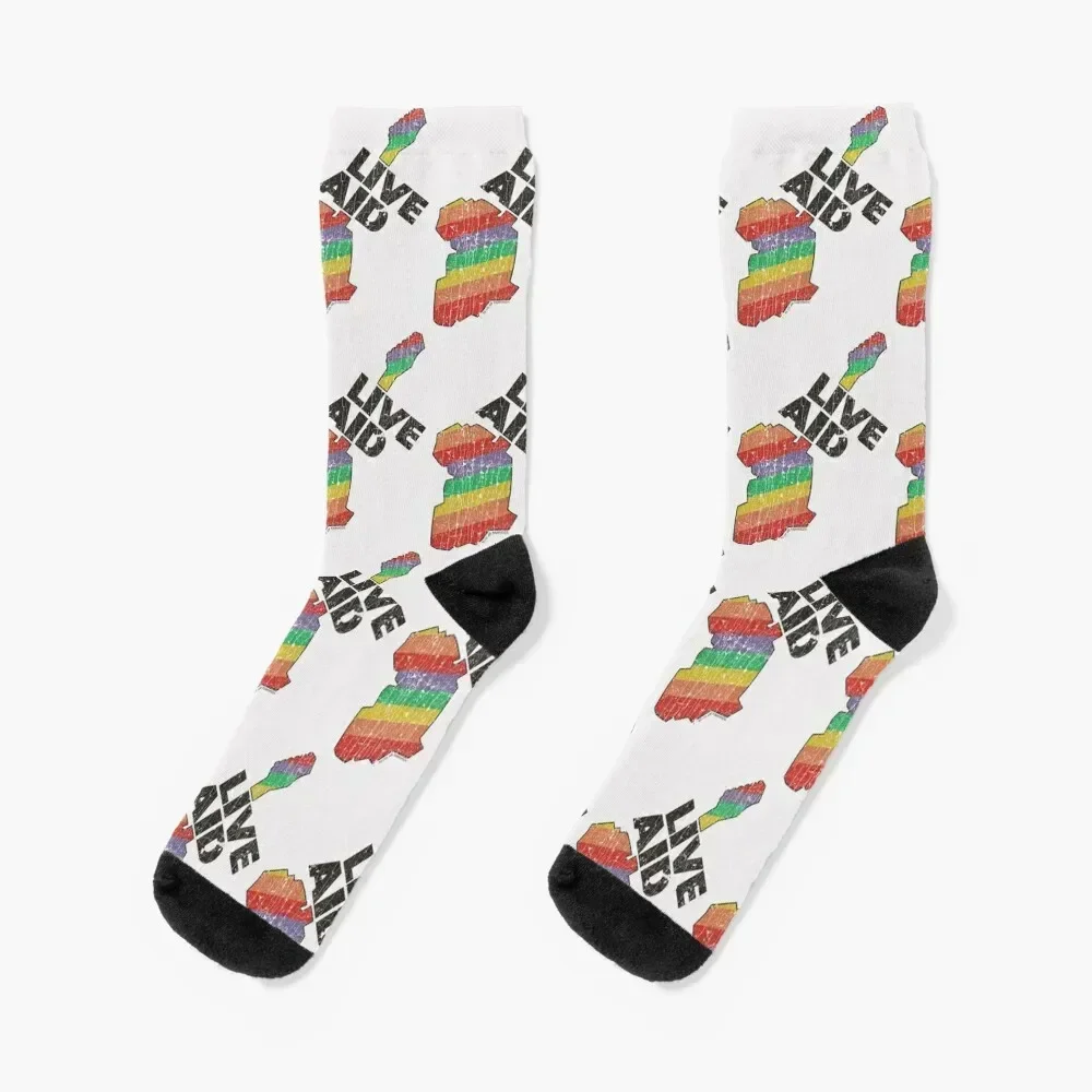 

Live Aid Socks bright garter Stockings halloween Socks For Men Women's