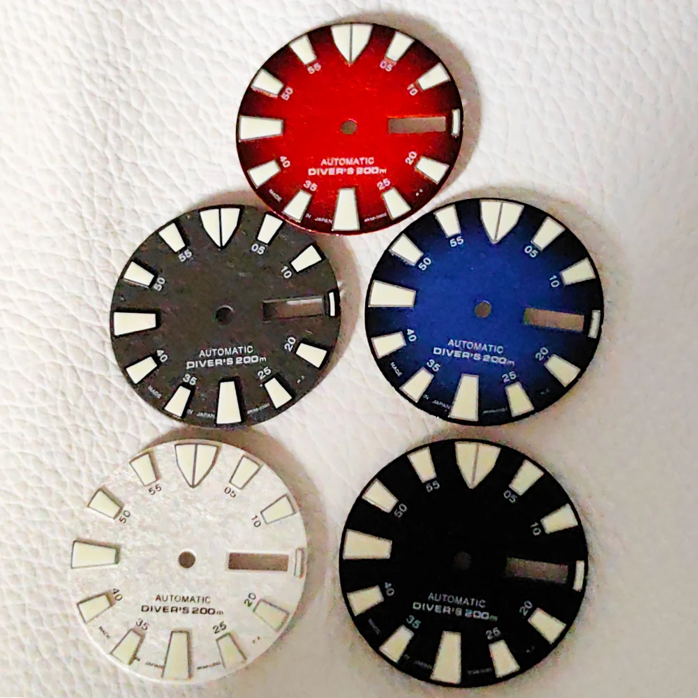 Customized Luminous Dial 28.5mm Watch Dial Fit For NH35 NH36 Movement SKX007 6105 Turtle Samurai Case Watch Face