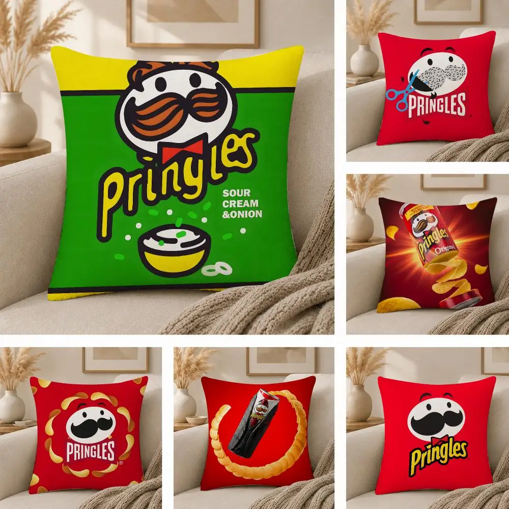 Bearded P-Pringles Cushion Cover  Plush Fabric Soft Double Sided Print Sofa Cushion Cover Throw Pillow Covers