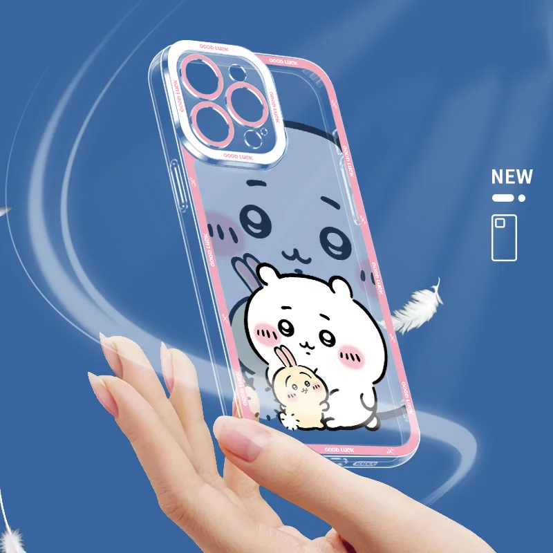 Przezroczyste, zmywalne etui C-Chiikawas na iPhone’a 17 Air 16 E 15 14 Plus 13 12 Mini 11 Pro Max, odporne na…