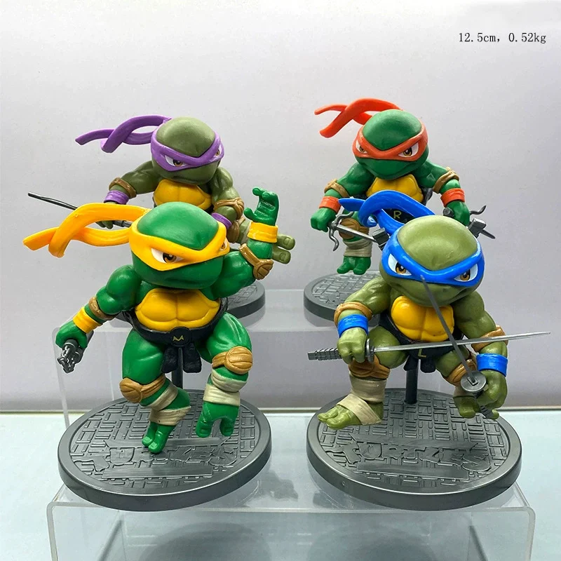 

4 teile/satz Ninja Schildkröte Figuren Raph Mikey Donatello Action figur Anime TMNT Ornamente bewegliche Leonardo Figuren Modell