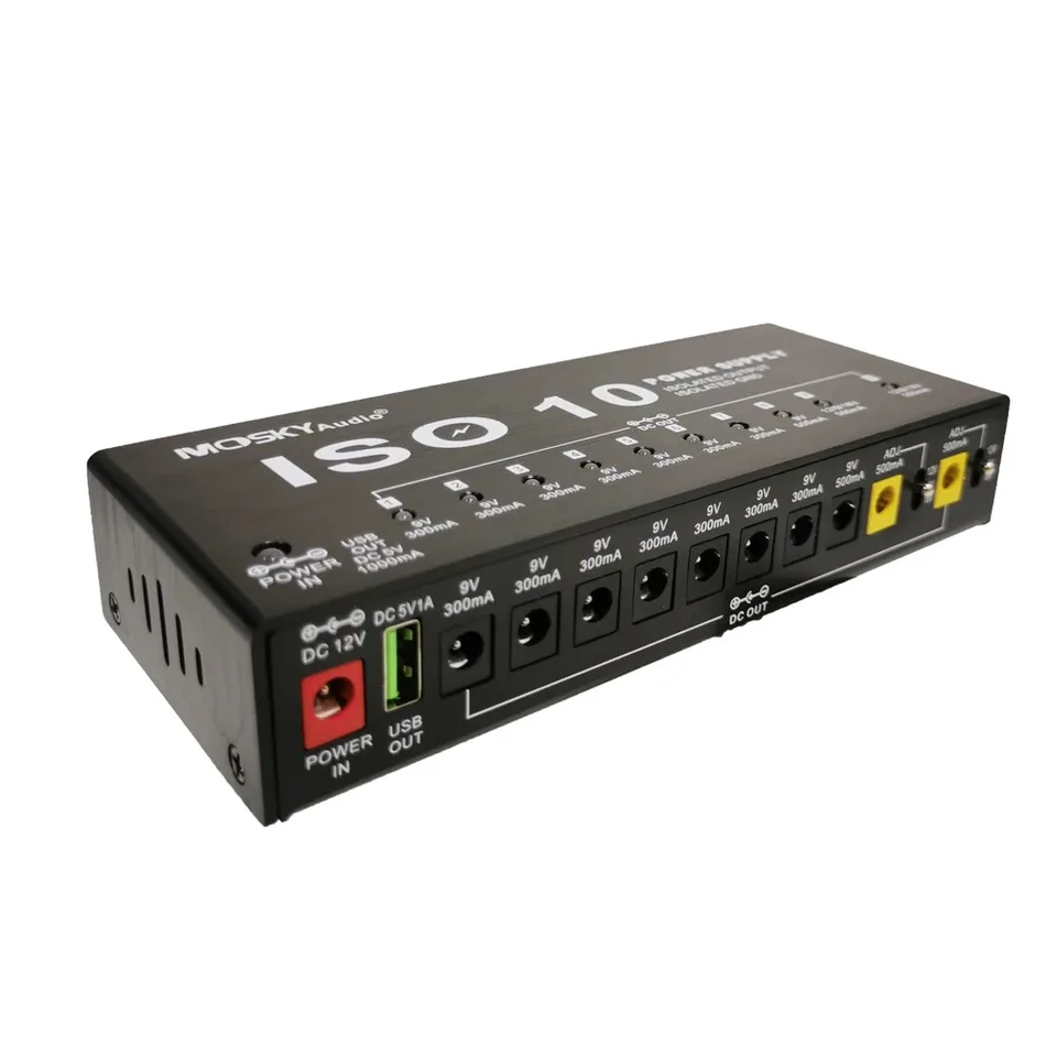 MOSKY ISO-10 Guitar Effect Pedal Power Supply 10 Isolated DC