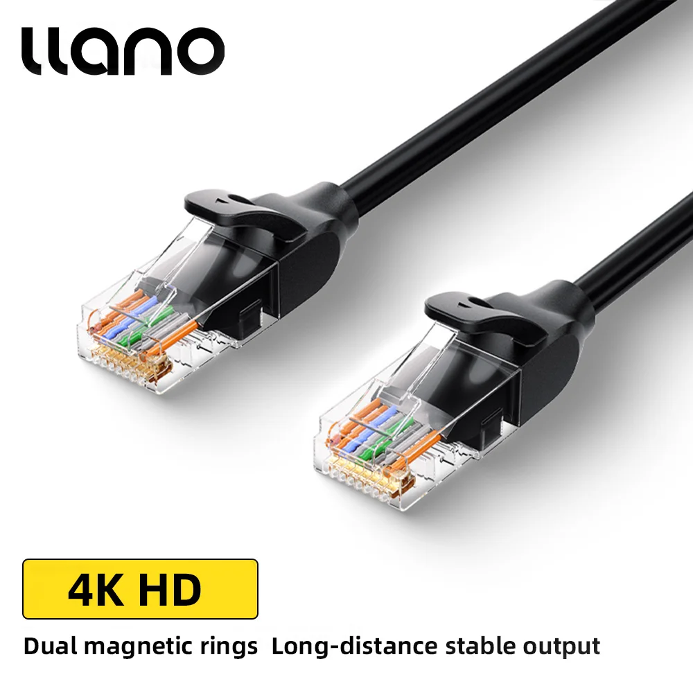 

Кабель Ethernet llano Cat 5e OD 5,5 мм UTP 1000 Мбит/с 100 МГц Быстрый сетевой кабель RJ45 Толстые сердечники Патч-кабель Ethernet для ноутбука Rou