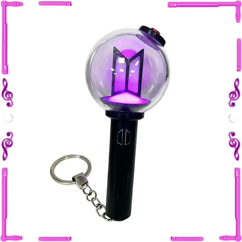 In Stock Cartoon Amry Light Stick Keychain Color Changing Glowing Concert Hanging Decoration For Army Fans Gifts Hot Selling