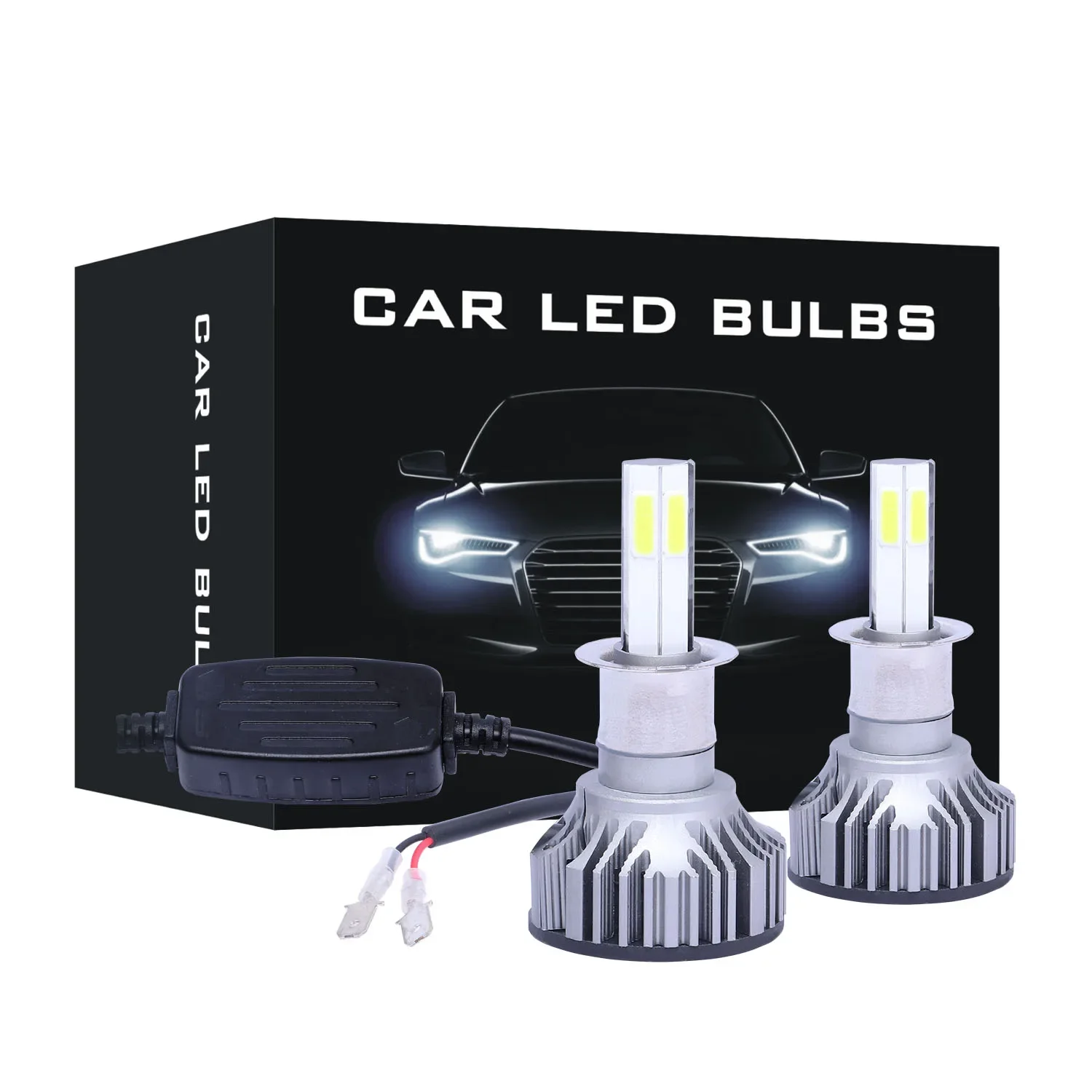 

2 PCS H3 2 LED Headlight Bulbs 80w H4 H7 H11 H13 LED Car Headlights 4 Side Lights 5202 9007 9005 9006 COB Bulb Fog Light 6000K