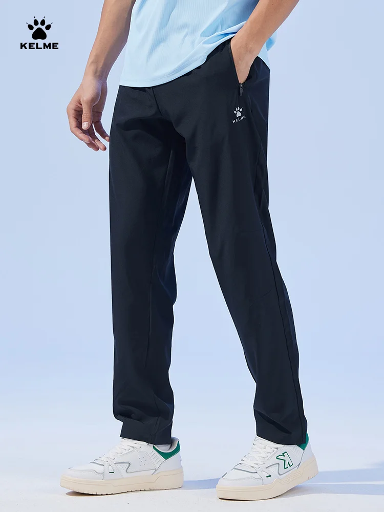 KELME sports pants men's summer thin section straight quick dry women's breathable high elastic running woven casual pants