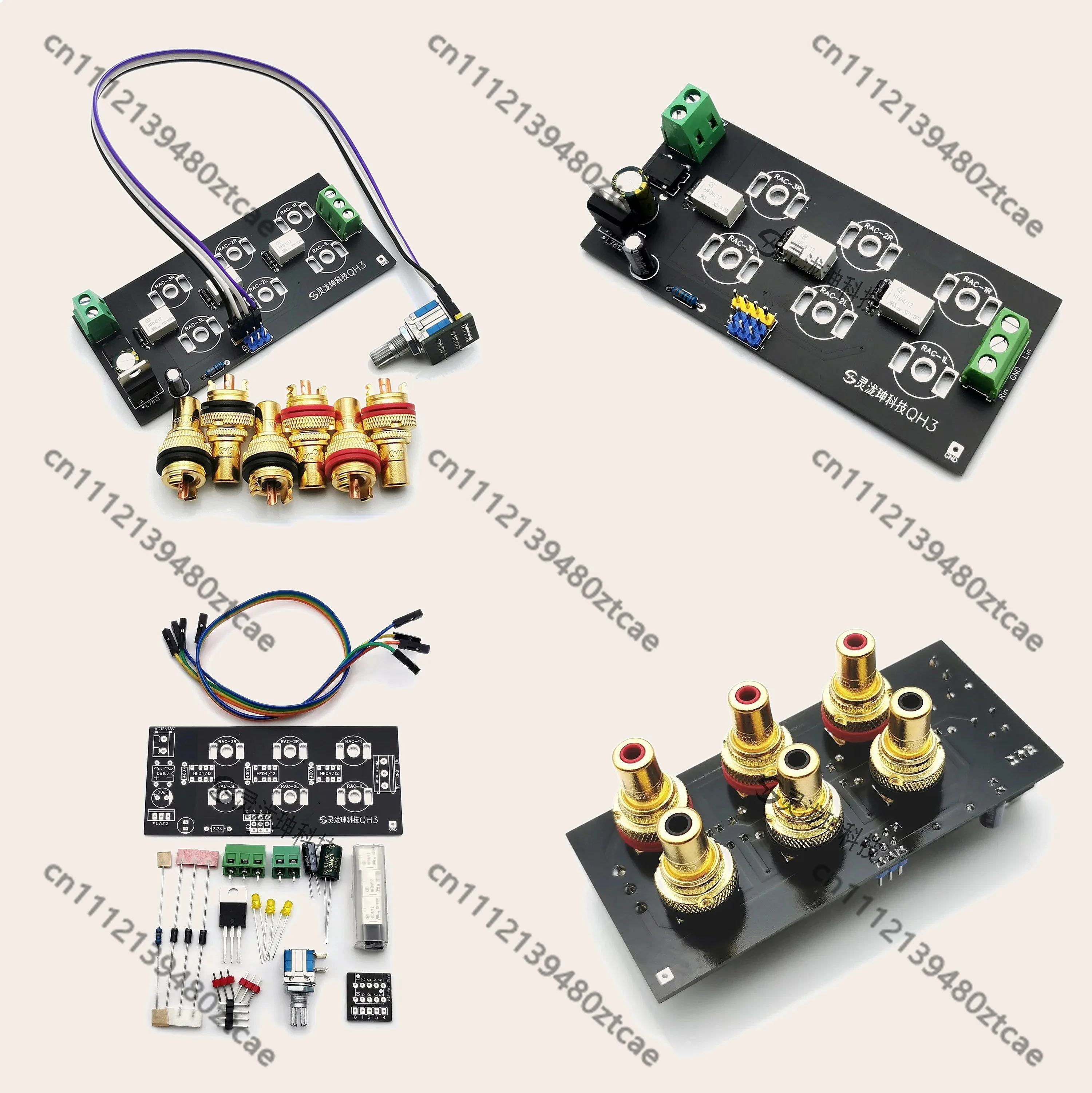 3 Way Audio Input Switch Board Relay Manual Signal Selection 3 in 1 Out Stereo Source Selector