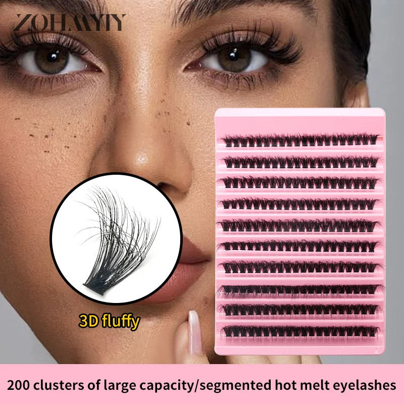 200pcs Diy Lash Extension Kit 10Rows Cluster Eyelash Individual Lashes Kit Cluster Lashes Makeup Tools Faux Cils