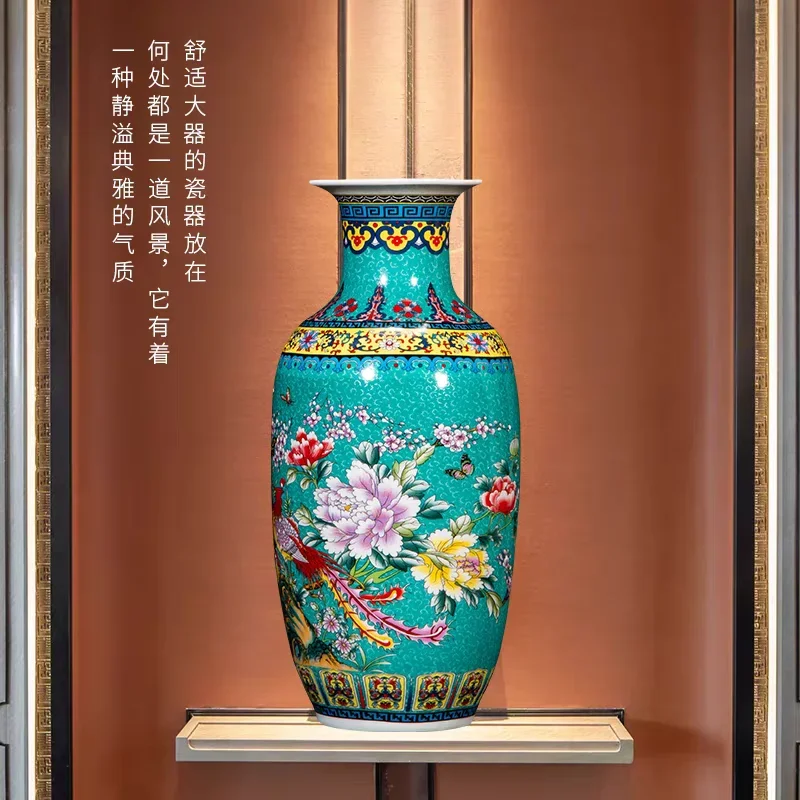 Jingdezhen-Enamel Colored Vases, Ceramic Decorative Vase, Porcelain, Antique Office Furniture, Ornaments Articles, Vase Crafts