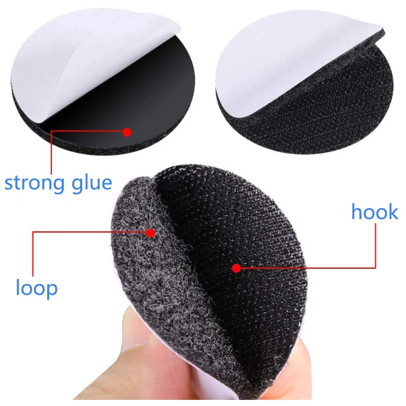 5-30Pair 60mm Round Hook and Loop Fasteners Tape Nylon Sticker Self Adhesive Mounting Double Sided Tape For Carpet Anti Slip Mat