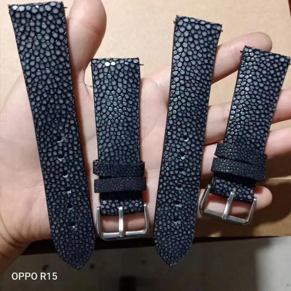 2022    Pearl fish leather straps, genuine leather watch straps, unisex and customized, various sizes