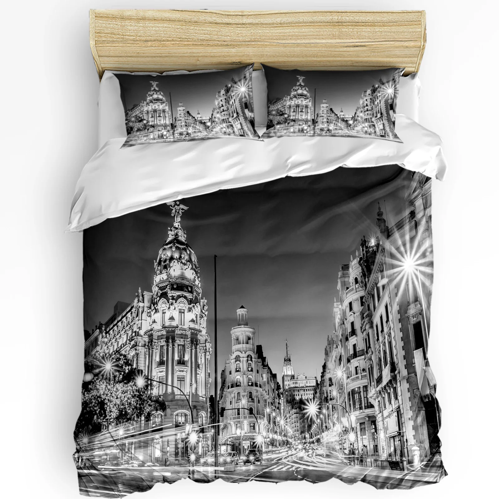 3pcs Bedding Set Chicago Nightscape Home Textile Duvet Cover Pillow Case Boy Kid Teen Girl Bedding Covers Set
