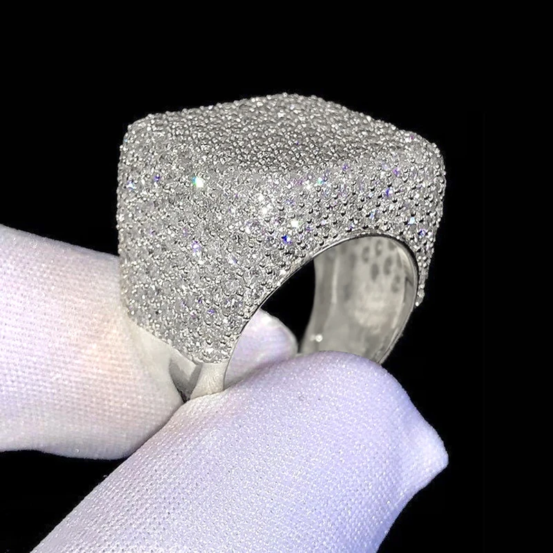 Huitan Quadratische Damenringe mit glänzendem Zirkonia für Hochzeit, Verlobung, Party, edle Luxus-Accessoires, Schmuck, Geschenk – Detail 8