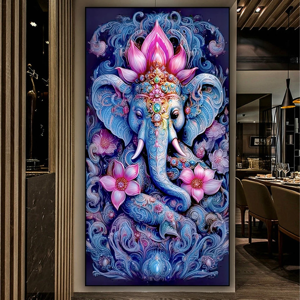 Blue Ganesha Hindu Diy Diamond Painting New 2025 Full Square Round Diamond Embroidery Cross Stitch Mosaic 3d Picture Home Decor