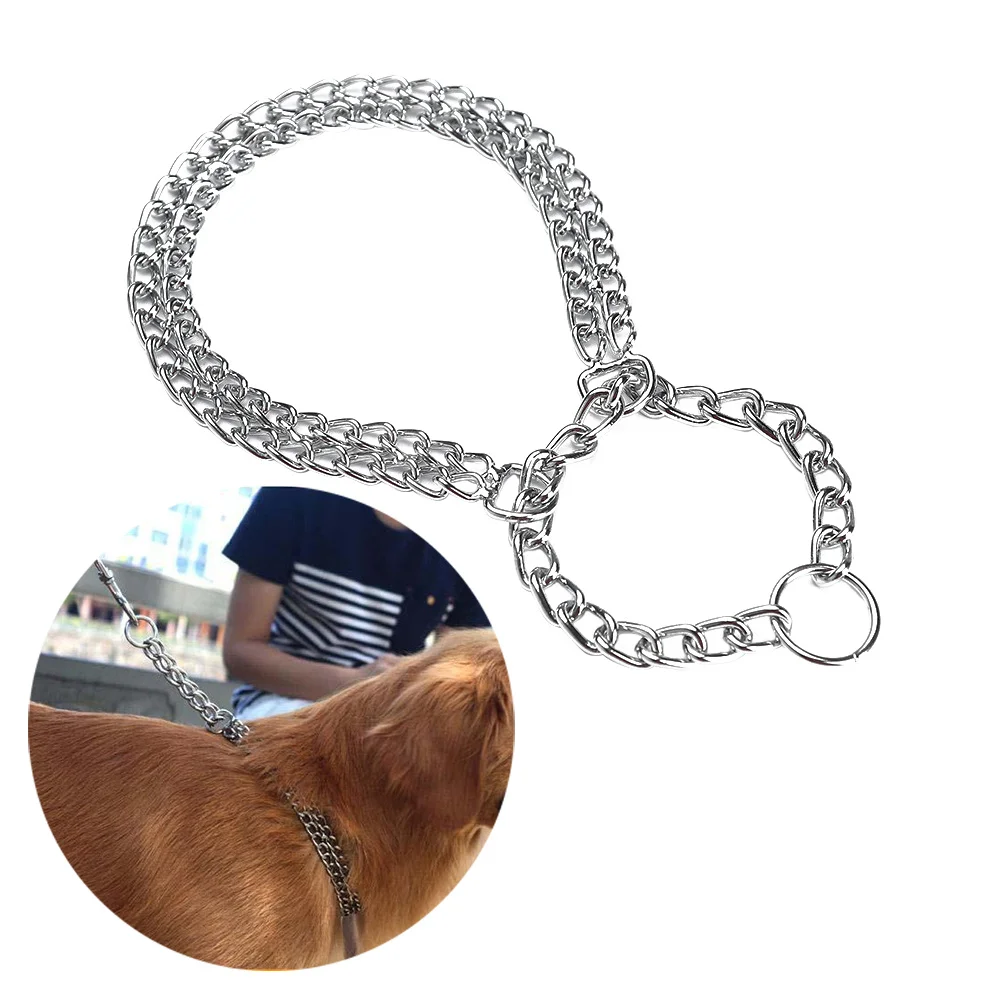 

Chrome Plated Dog 2.0Mm X 60Cm Silver Metal Chain Pet Adjustable Training For Dogs Durable Corrosion