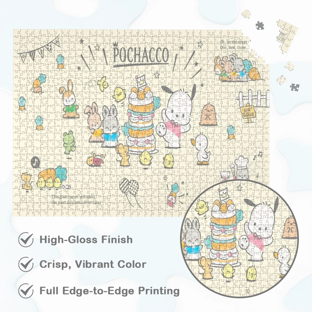 Pochacco Sanrio Cartoon Duże Puzzle dla Dorosłych Miniso Japoński Styl Anime Seria Postacie Gry Puzzle Zabawki Edukacyjne dla Dzieci