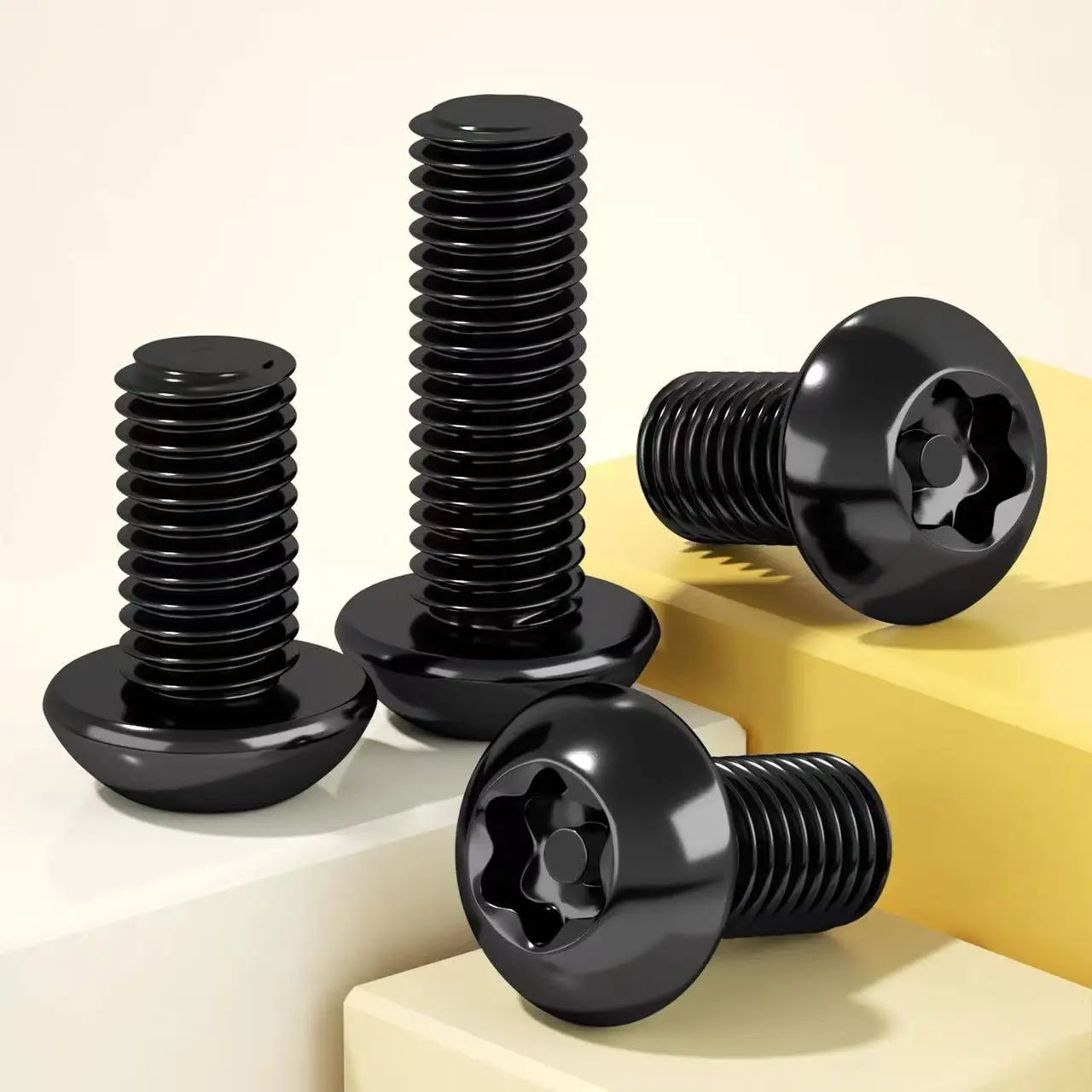 Schwarze Torx-Pfanne aus Edelstahl 304, sechs manipulationssichere Rundkopfschraube mit Stiftsicherheitsschraube – Detail 4