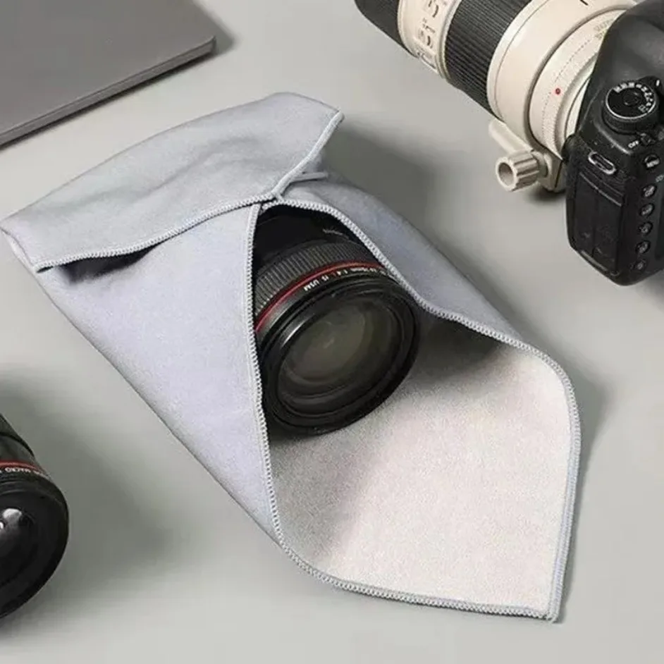 Folding Cloth Self-Adhesive Camera Storage Bag: Plush, Anti-Scratch Photography Camera Protective Wrap with Soft Wrapping Cloth
