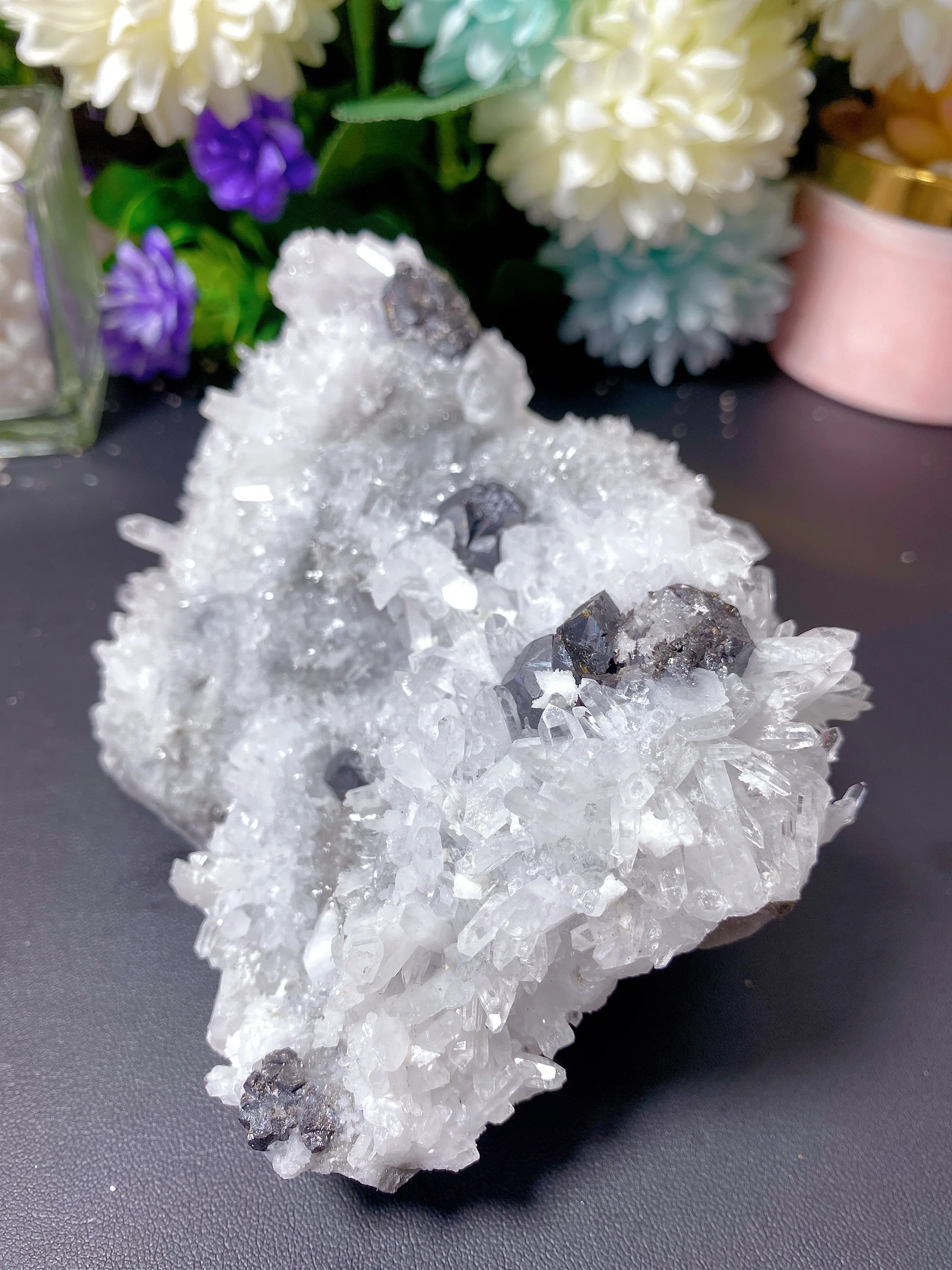 

749.5g Natural Crystal Calcite Iron Specimen Free Form Mineral Association