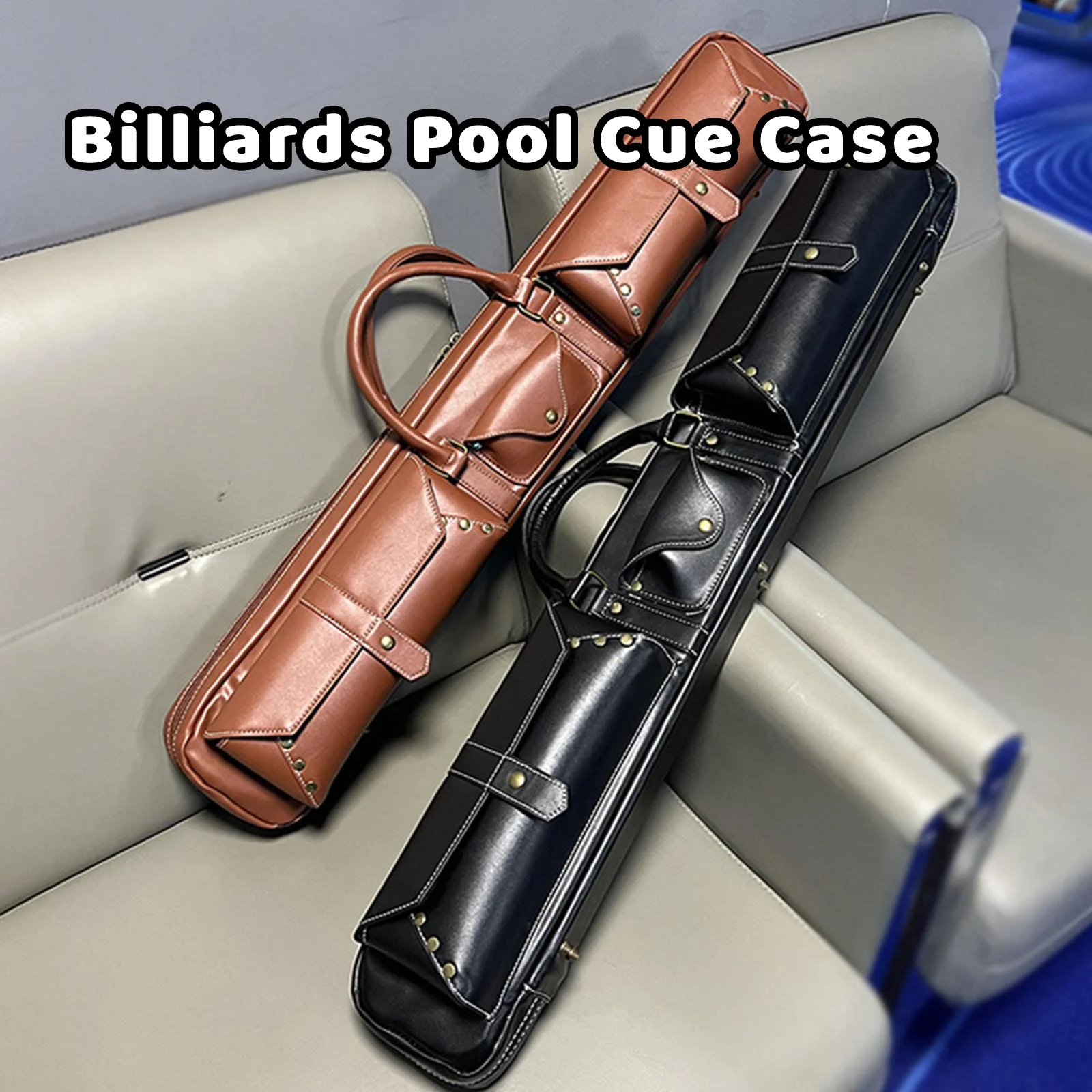 Biliar kolam renang Cue Case 1/2 Jointed Cue Case biliar aksesoris tongkat Billiard tas penyimpanan tongkat Billiard tas pembawa