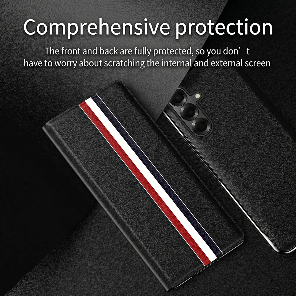 For Samsung Galaxy ZFold8 Pattern Leather Phone Case For Samsung Galaxy ZFold8 7 6 5 4 3 Business funda silky feel durable Cover