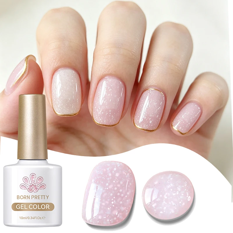 BORN PRETTY 10ml Snowflakes Gel Nail Polish New Popular Pink White Super Flash Glitter Nail Polish Manicure Nails Nail Supplies