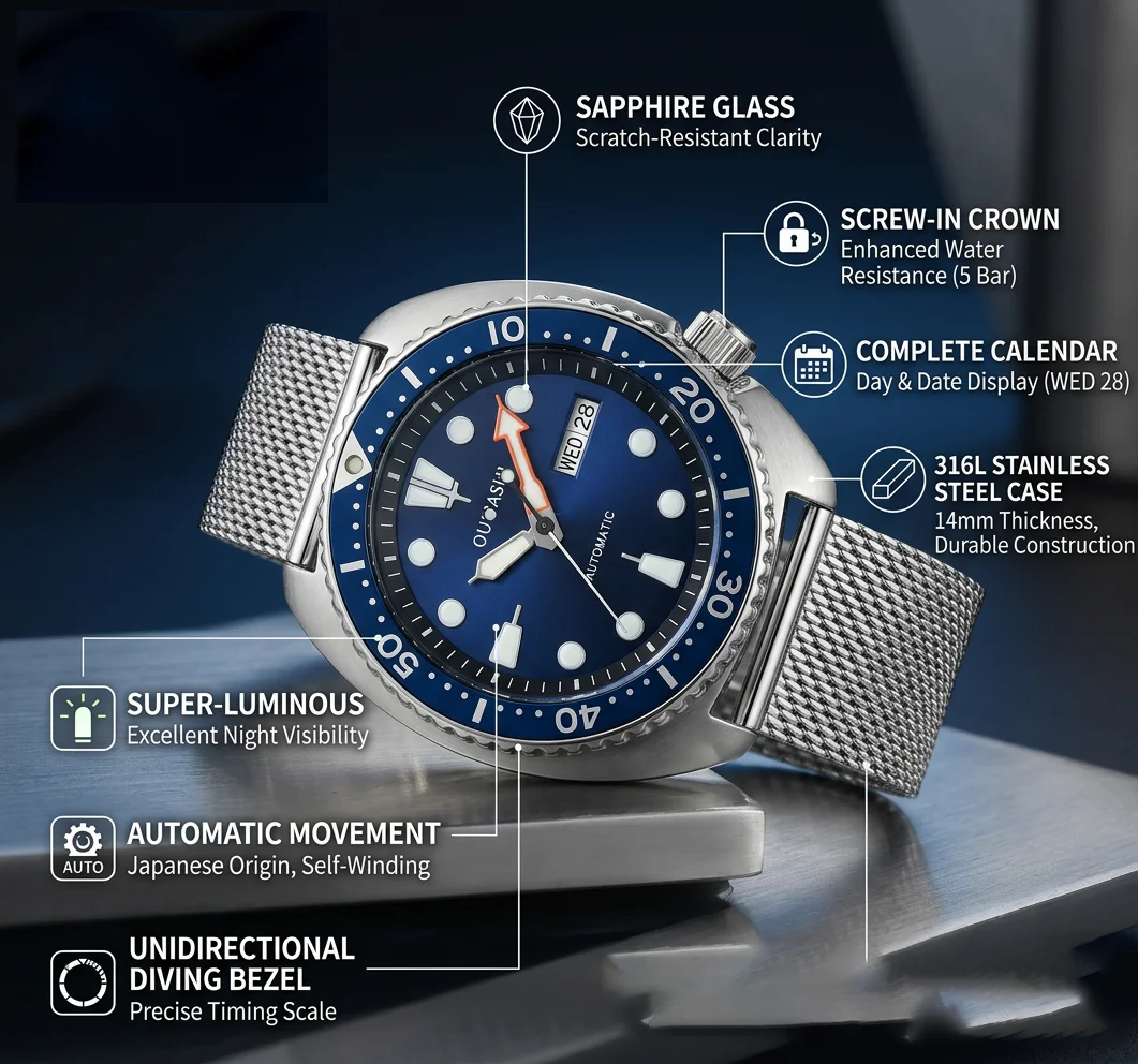 

Parnsrpe man watch NH36 watches self-winding mechanical watches stainless steel watches diving mechanical watches