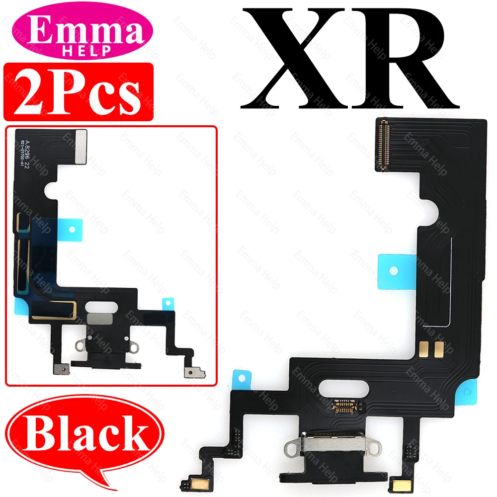 2Pcs USB Charging Port Flex Cable for iPhone XS Max XR X 11 Pro Max 12 12 Mini 13 Dock Connector Mic Board Replacement