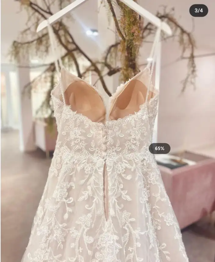 Elegant White Lace Wedding Dress For Women Bride Spaghtti Strap Sweetheart Sleeveless A-Line Backless Sexy Open Back Bridal Gown