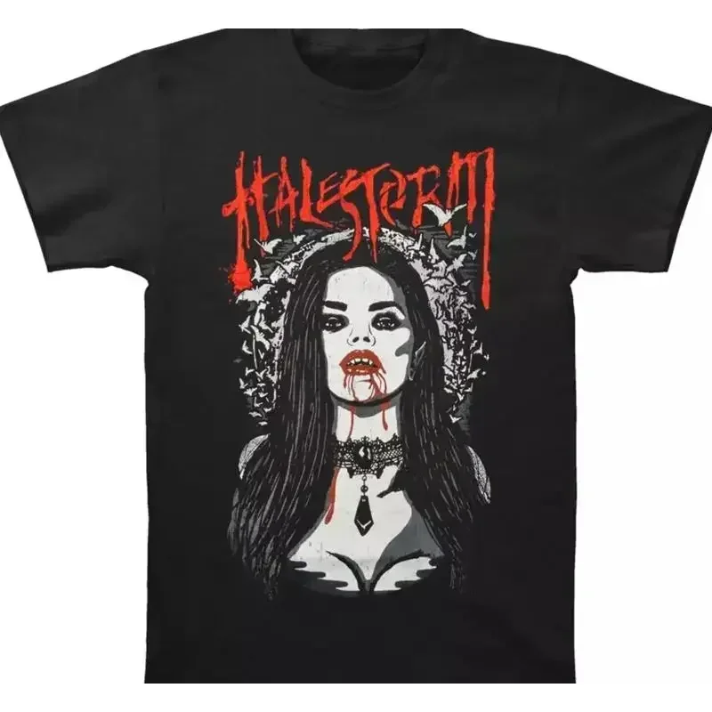 Halestorm Tour Band Girl Bleeding Black Cotton T Shirt Full Size S 5Xl Tt847