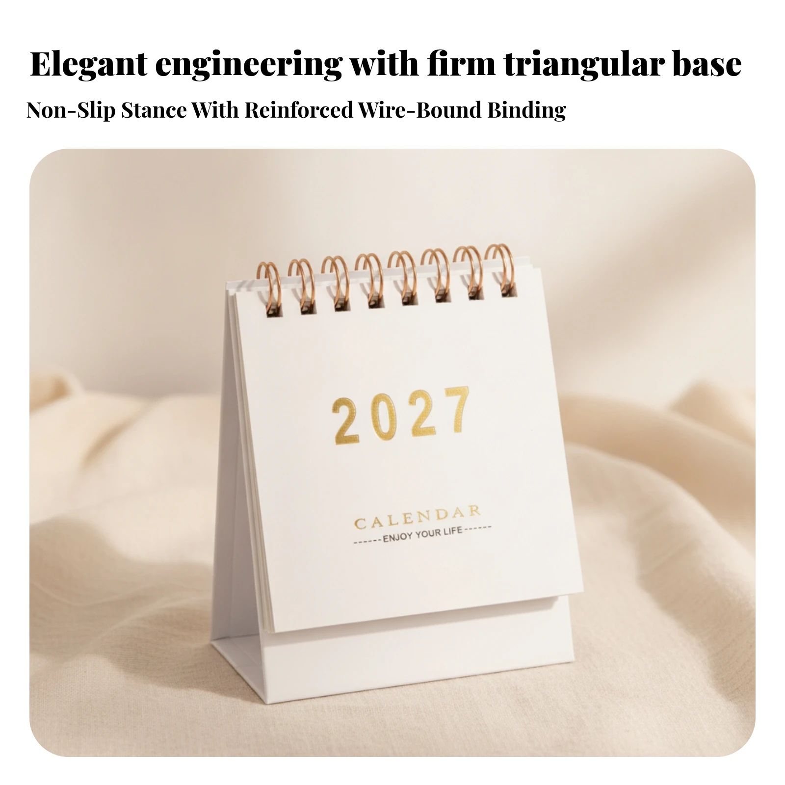 2027 Desktop Calendar Compact 18-Month Desktop Calendar Twin-Wire Binding Sturdy for Office, Workstation
