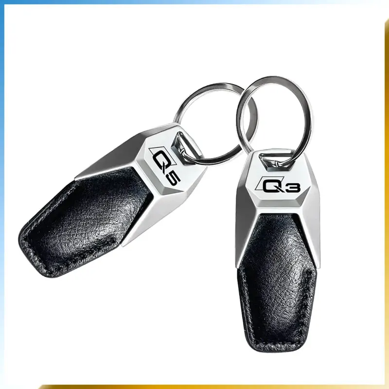 Sporty Style PU Leather Key Chain Metal Car Key Ring Key Pendant Giftware For Audi A3 A4 A6 A7 Q5 Q7 Q3 Auto Parts