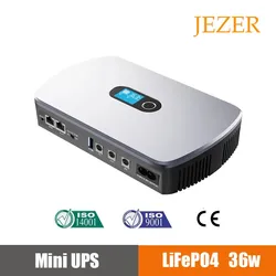 JEZER DCF-36W 2A 5V/9V/12V LiFePO4 8000mah DC UPS Battery Backup for WiFi,Router