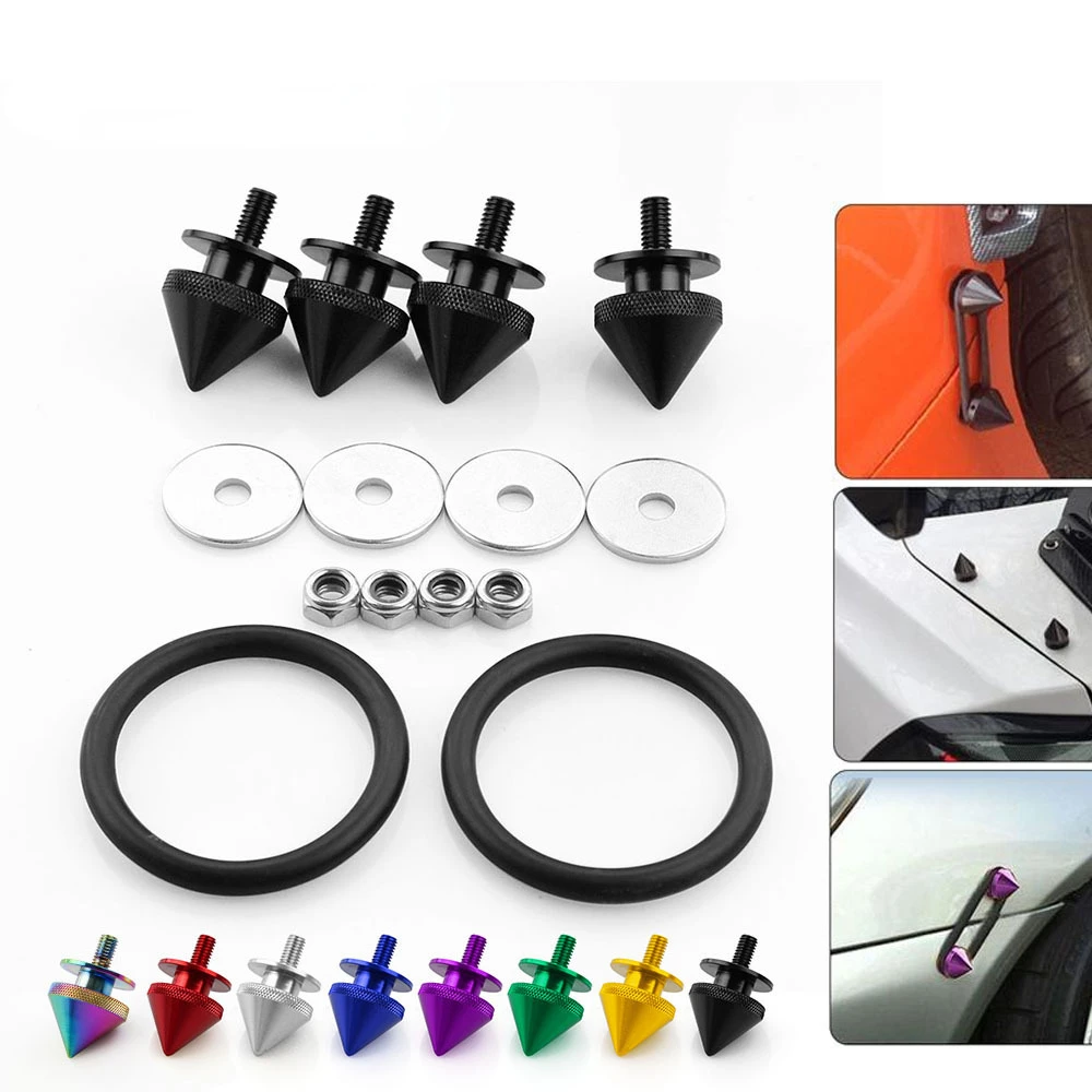 1 Set Universal Car Auto Spike Front Bumper Hatch Lids Quick Release Fasteners Nuts Bolt Alloy Aluminum for Most Car Truck