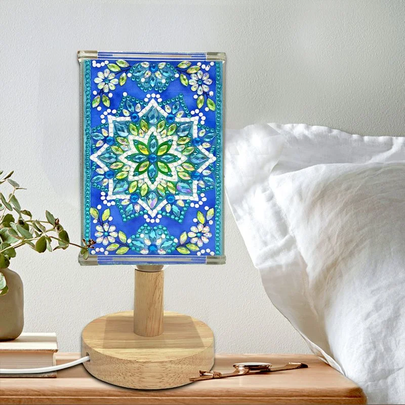 Special Shaped Rhinestone Drawing Bedroom Bedside Lamp Diamond Painting Night Light Mandala Crystal Drawing Lighting Decorative